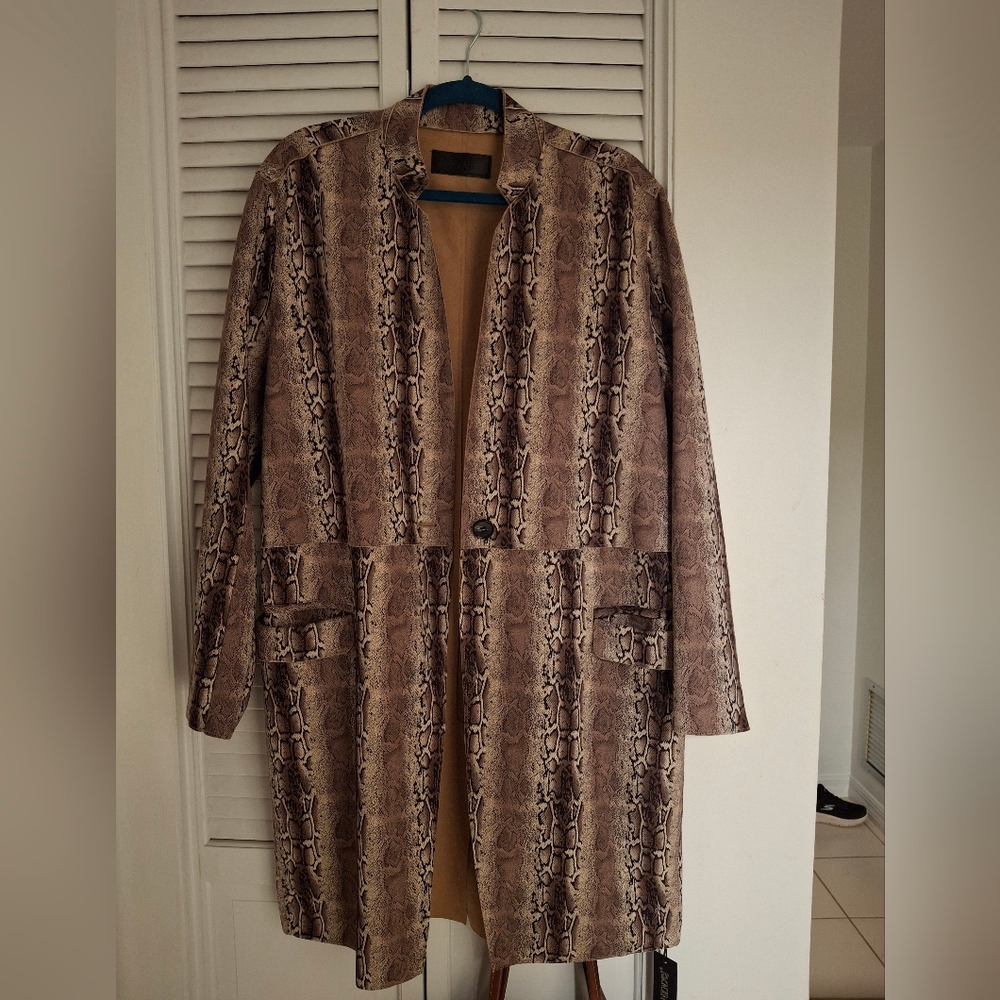 Snakeskin Patterned Women's Coat